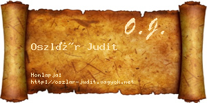 Oszlár Judit névjegykártya